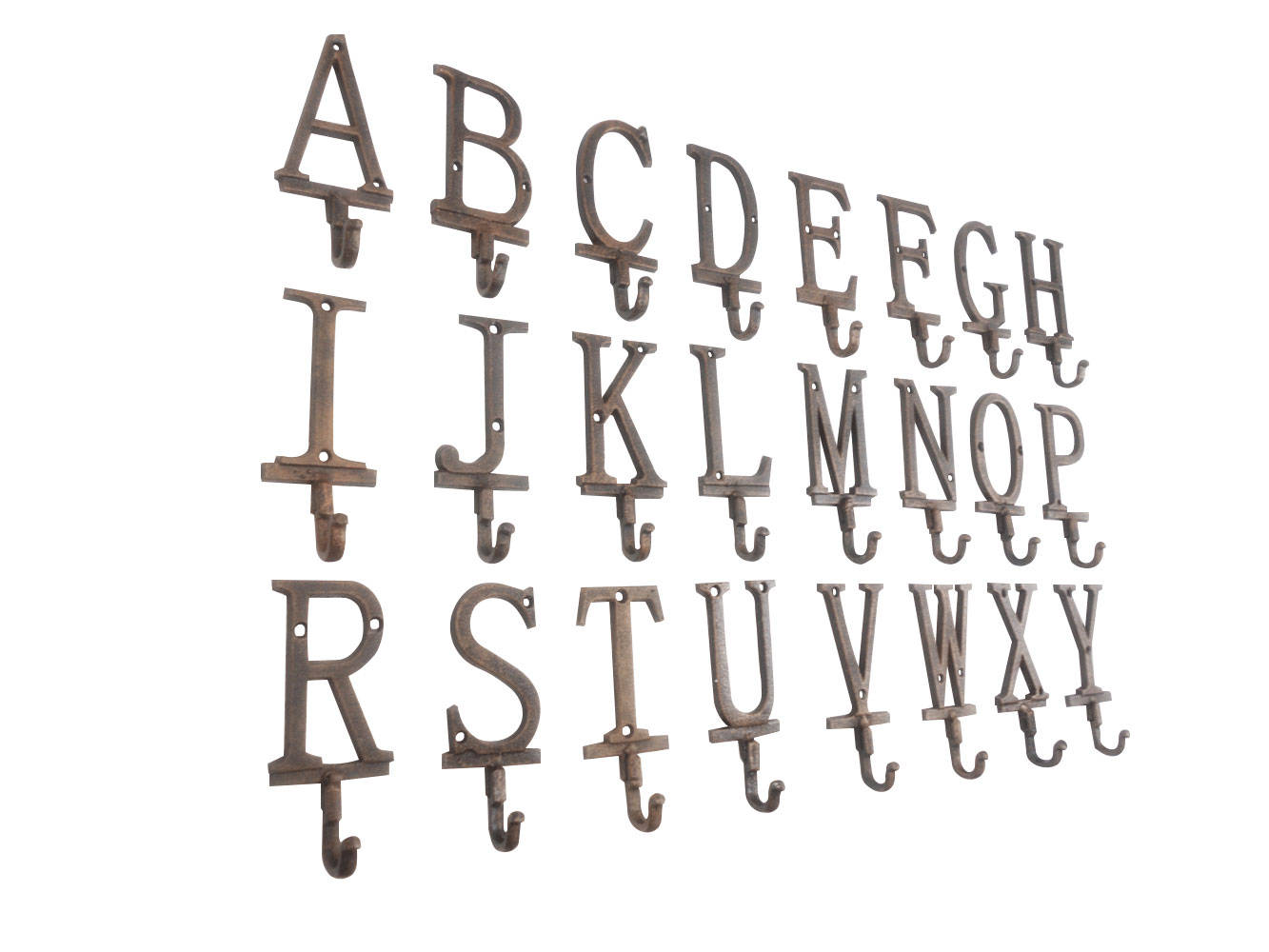 Rustic Copper Cast Iron Letter C Alphabet Wall Hook 6""
