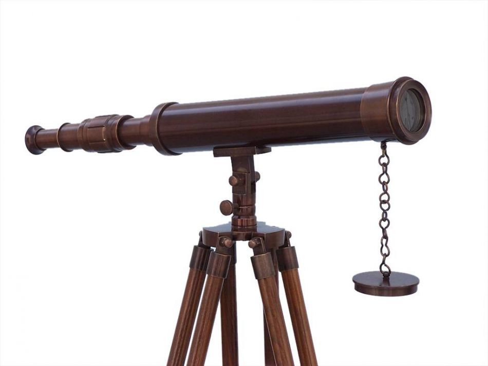 Floor Standing Antique Copper Harbor Master Telescope 50""