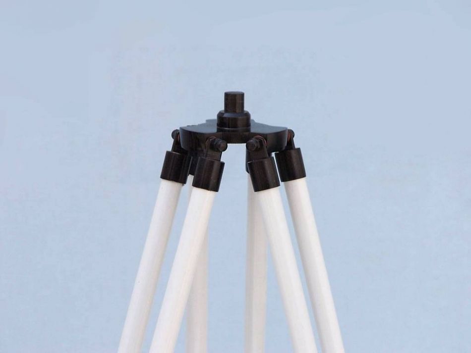 Floor Standing Bronze with White Leather Harbor Master Telescope 50""