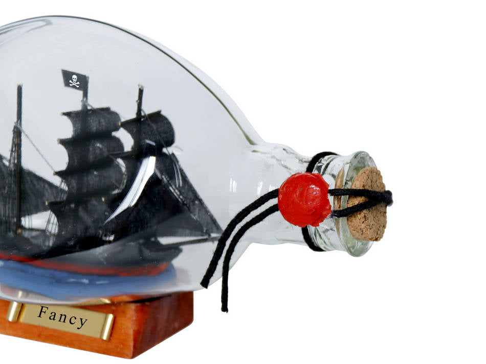 Henry Avery's Fancy Pirate Ship in a Glass Bottle 7""