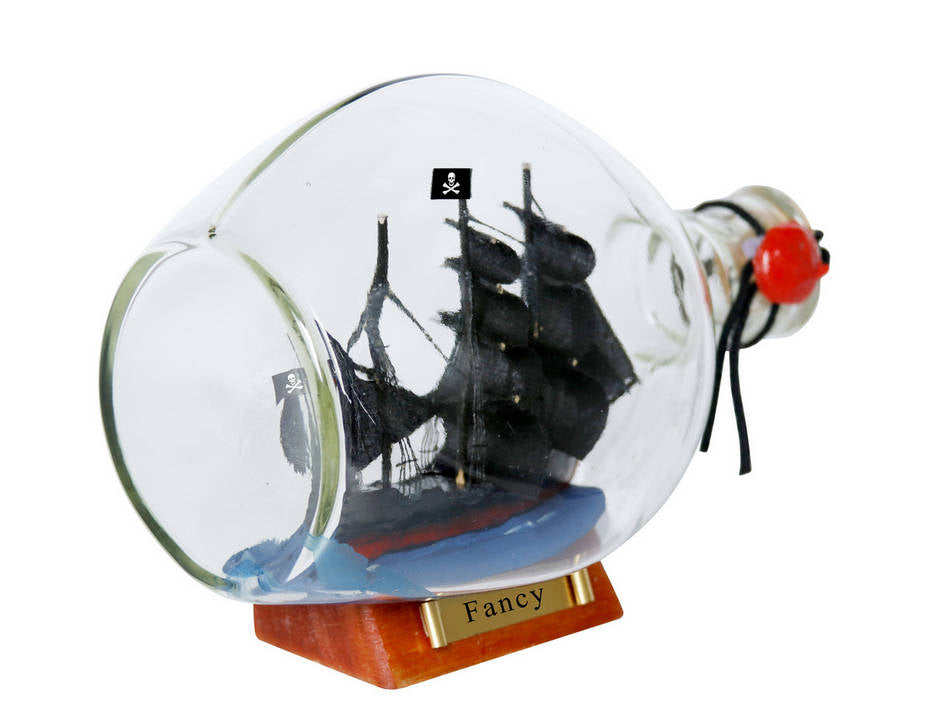 Henry Avery's Fancy Pirate Ship in a Glass Bottle 7""