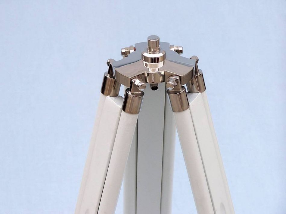 Floor Standing Chrome With White Leather Anchormaster Telescope 65""