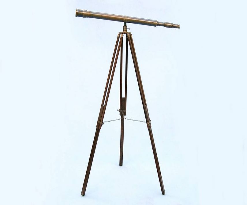 Floor Standing Antique Brass Galileo Telescope 65""