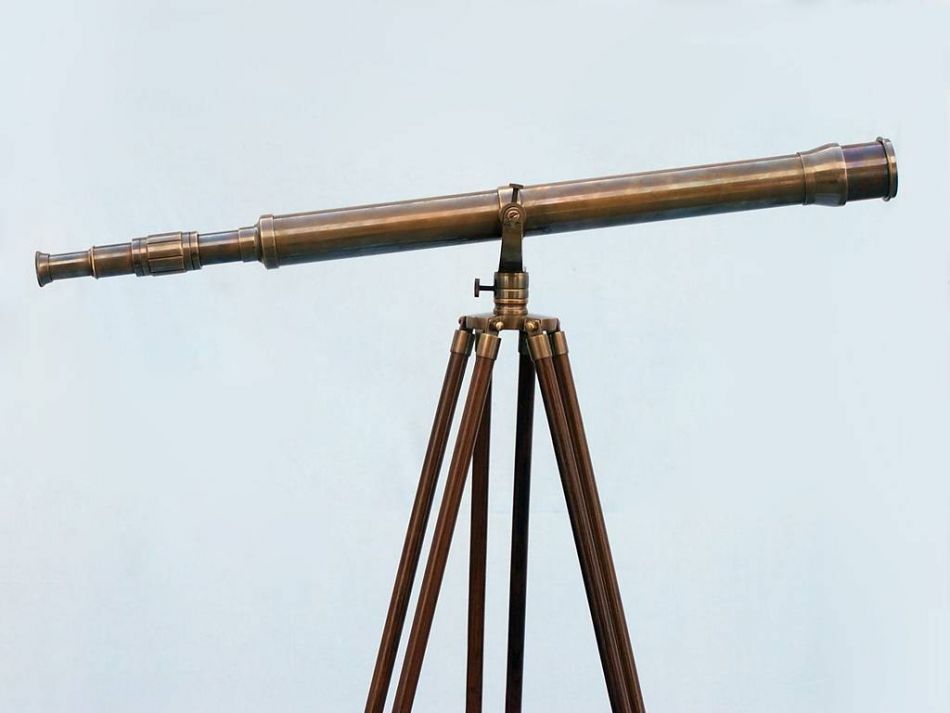 Floor Standing Antique Brass Galileo Telescope 65""