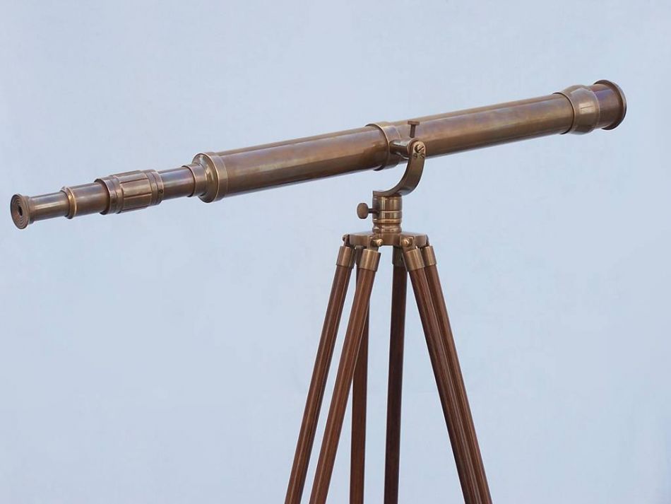 Floor Standing Antique Brass Galileo Telescope 65""