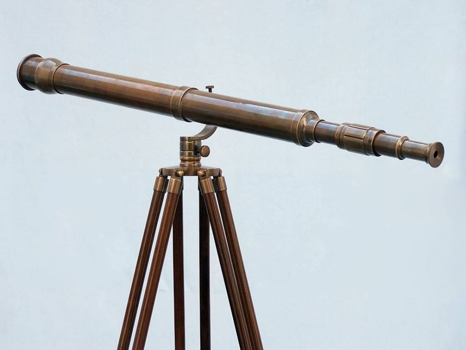 Floor Standing Antique Brass Galileo Telescope 65""