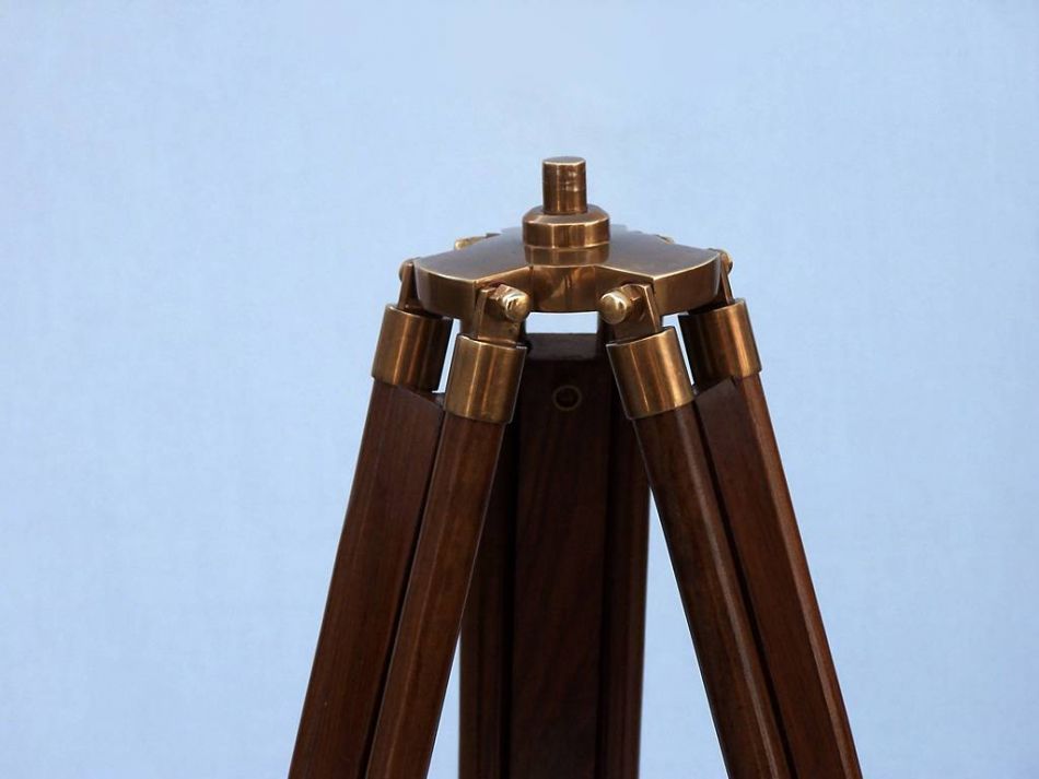 Floor Standing Antique Brass With Leather Griffith Astro Telescope 64""