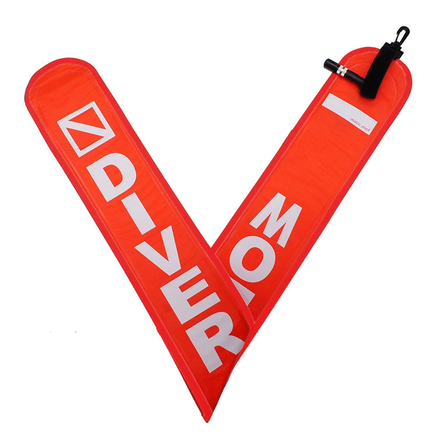 Scuba Diving 4ft Orange Surface Marker Signal Tube w/ Plastic Clip