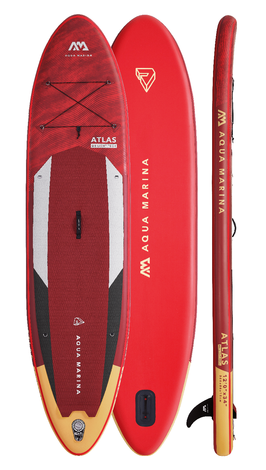 Aqua Marina ATLAS 12'0" Inflatable Paddle Board All - Around Advanced SUP - PhishStones Products