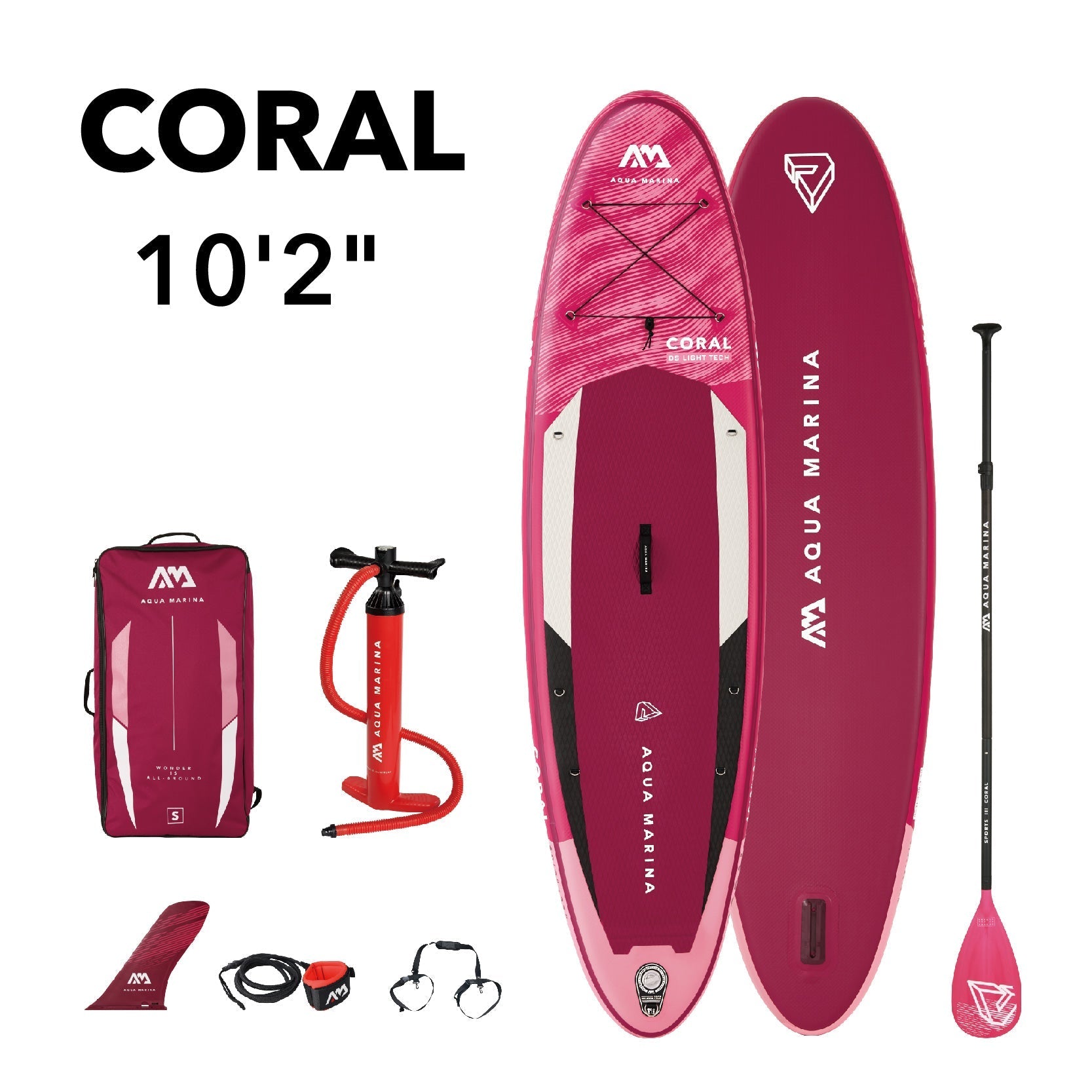 Aqua Marina CORAL 10'2" Inflatable Paddle Board All - Around Advanced SUP - PhishStones Products