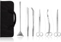 Aquascaping Tools 7 in 1 Kit Aquarium Plant Scissors Tools Set Curved & Waved Scissor Tweezers Spatula Stainless Steel Anti Rust Tools for Fish Tank Cleaning Plant Trimming - PhishStones Products