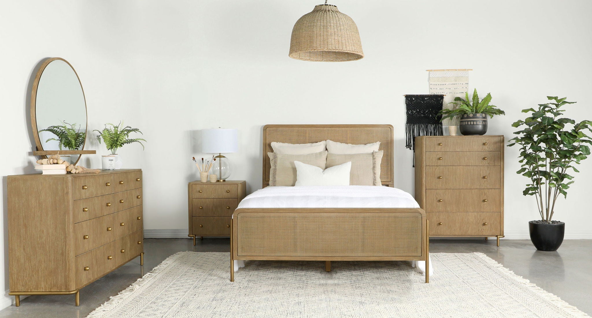 Arini 5 - piece Eastern King Bedroom Set Sand Wash - PhishStones Products