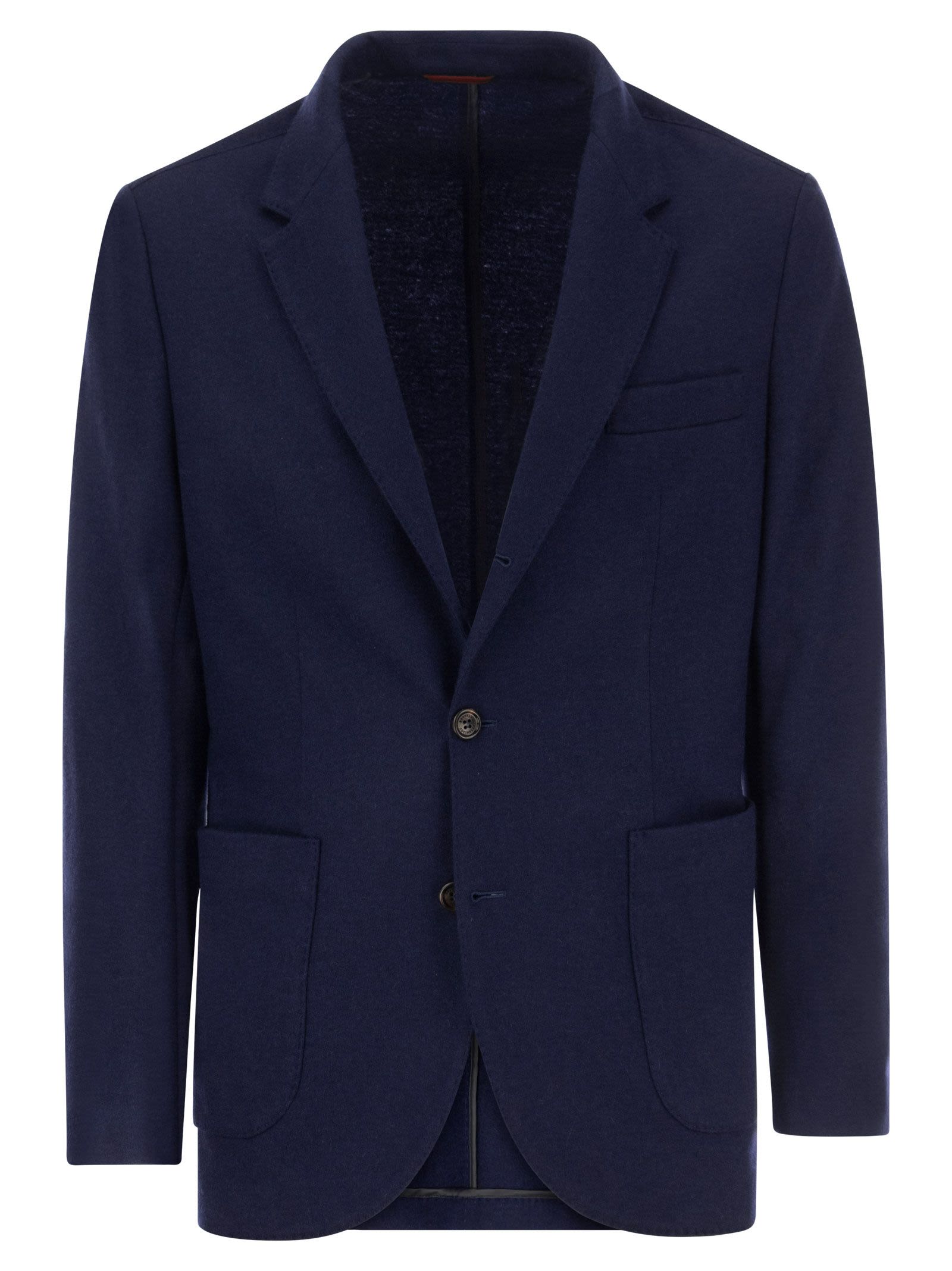 Brunello Cucinelli Men Cashmere Jersey Blazer With Patch Pockets