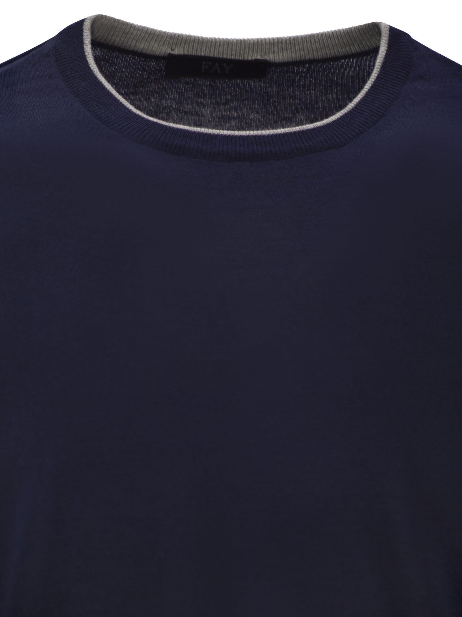 Fay Men Cotton Crew-Neck Jumper