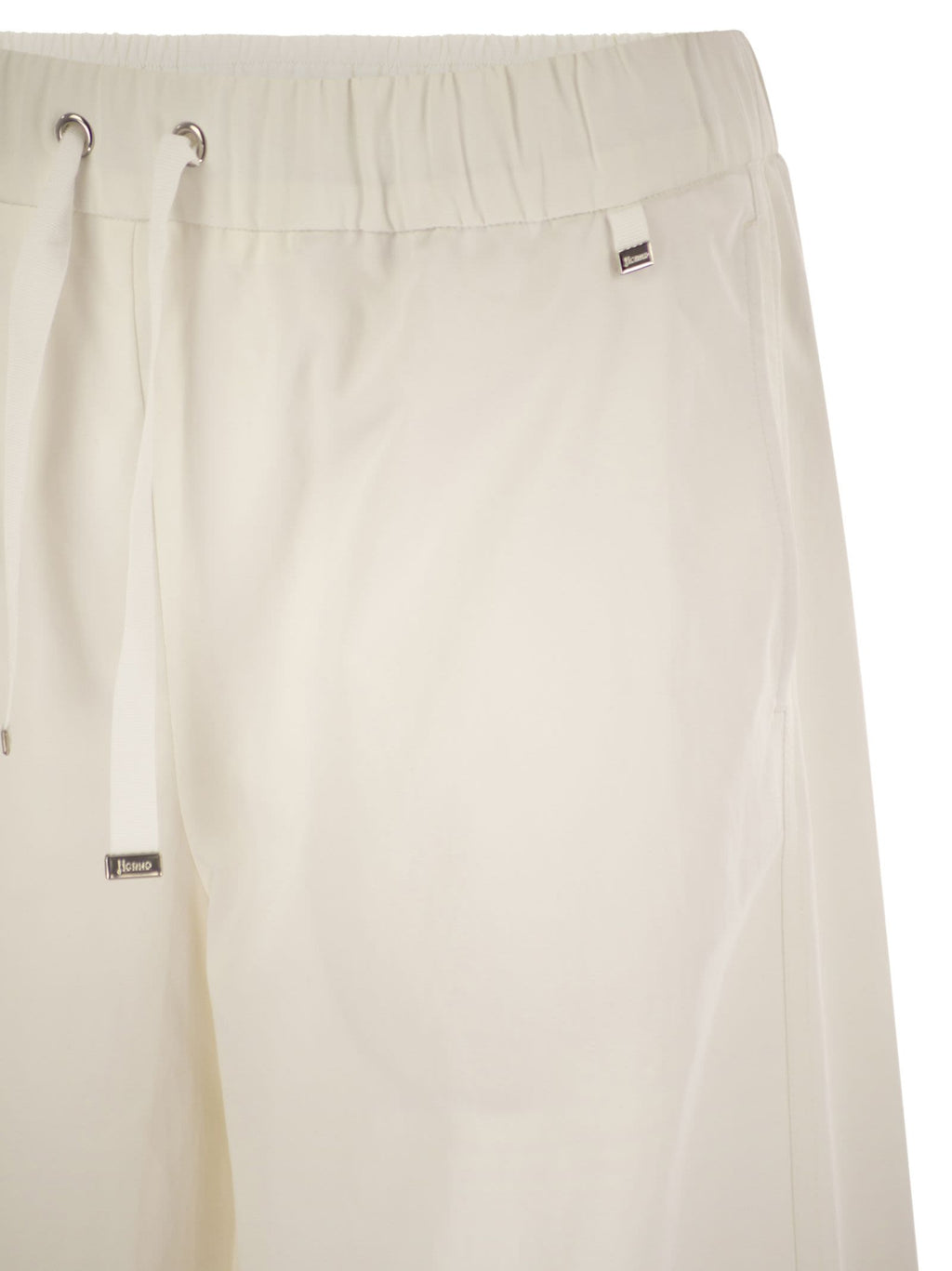 Herno Women Resort Cotton Trousers With Drawstring