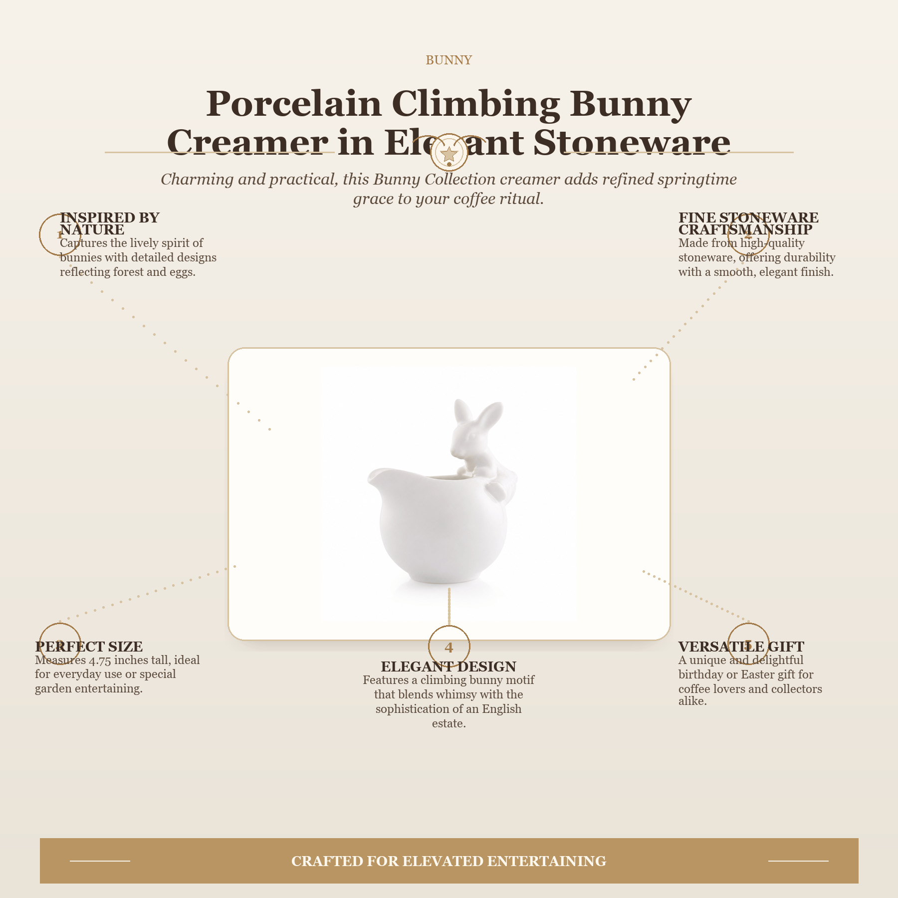 Porcelain Climbing Bunny Creamer