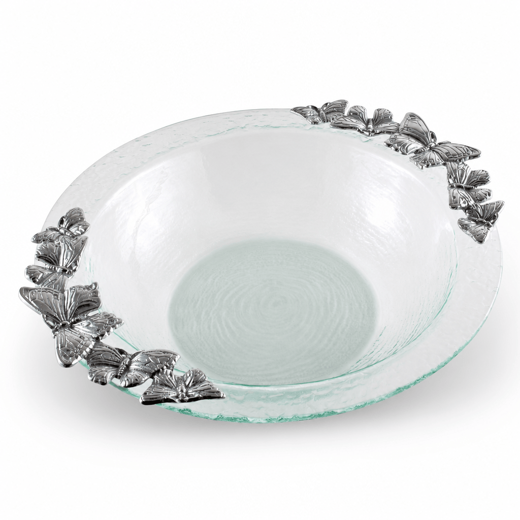 Butterfly Glass Salad Bowl