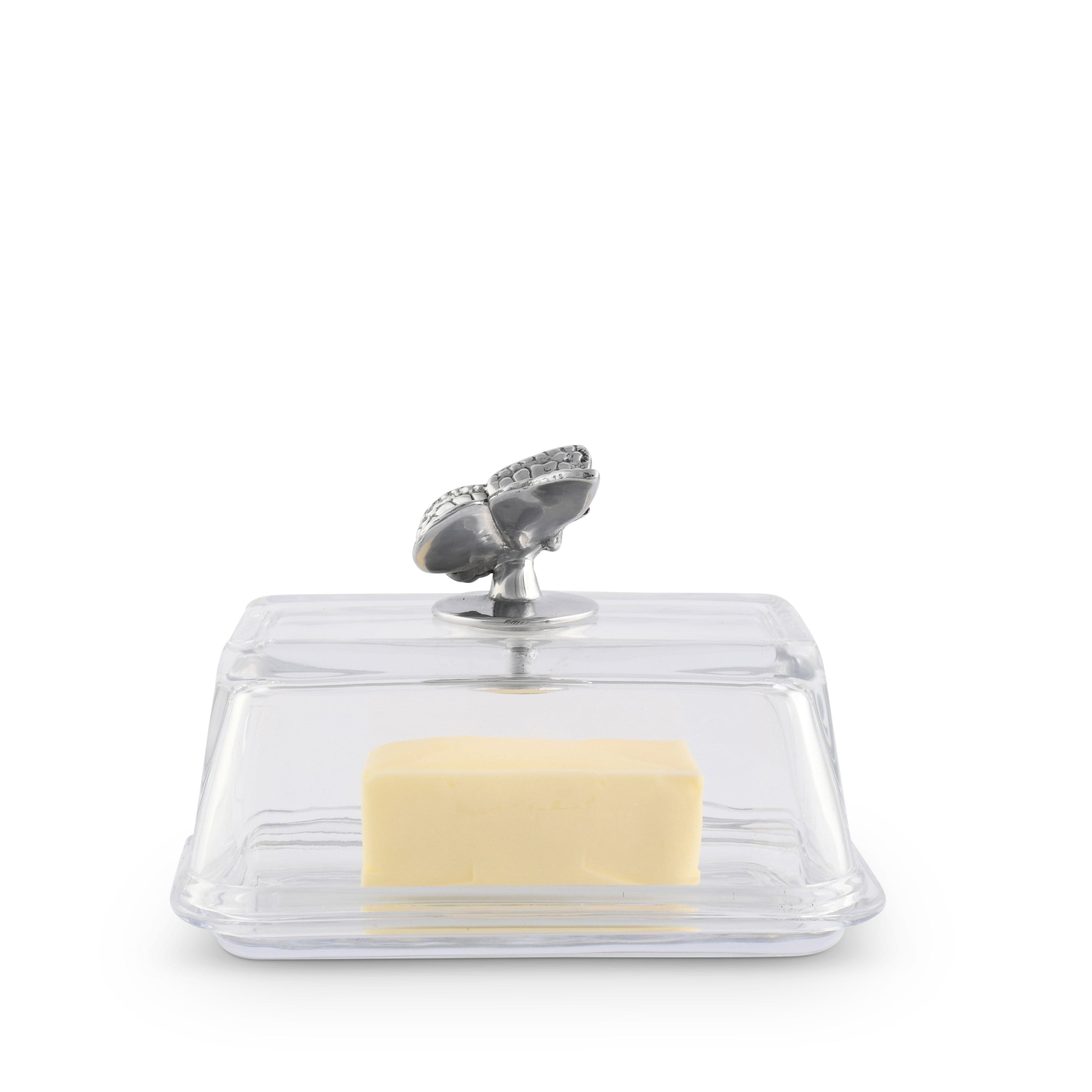 Glass Butter Dish - Butterfly