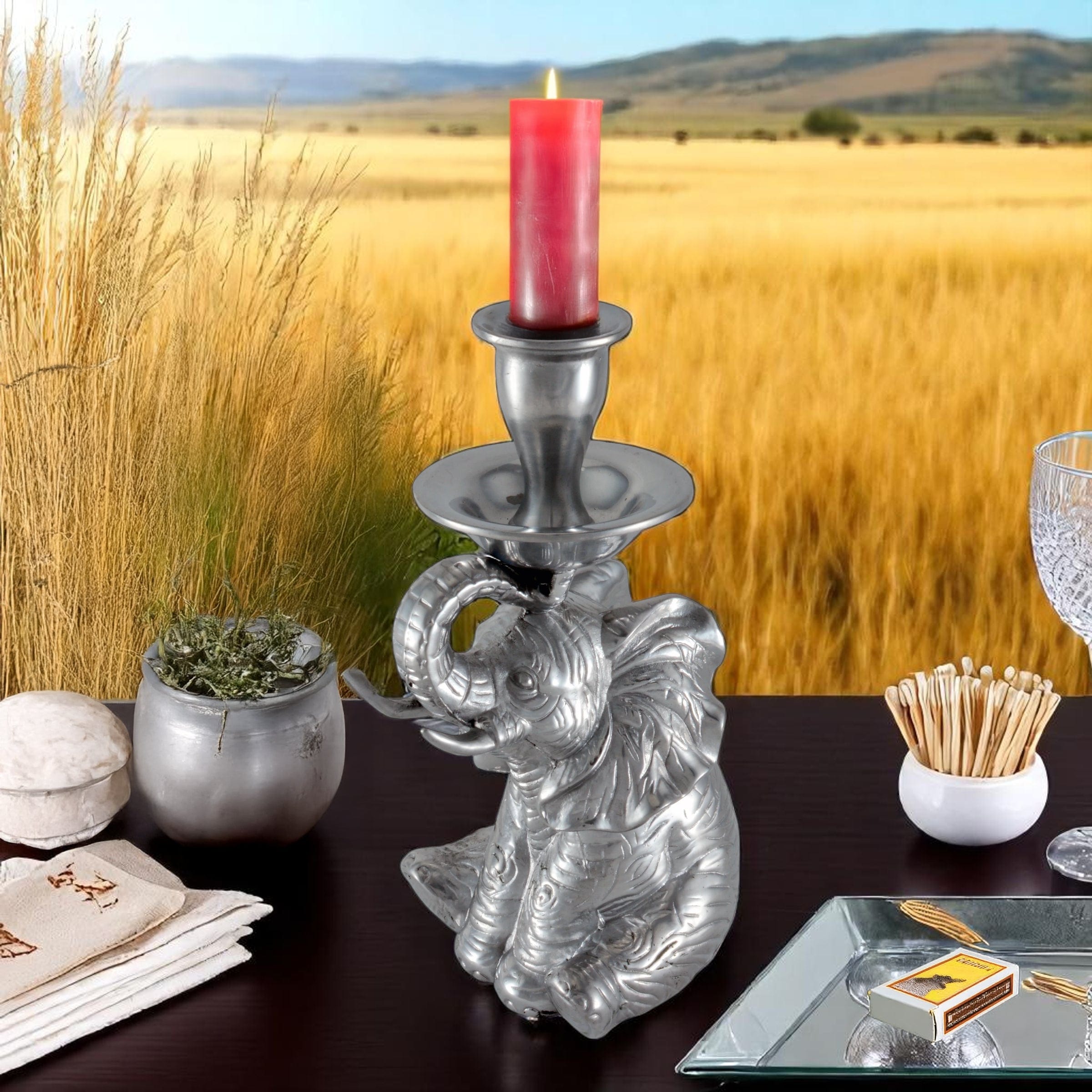 Elephant Taper Candle Holder