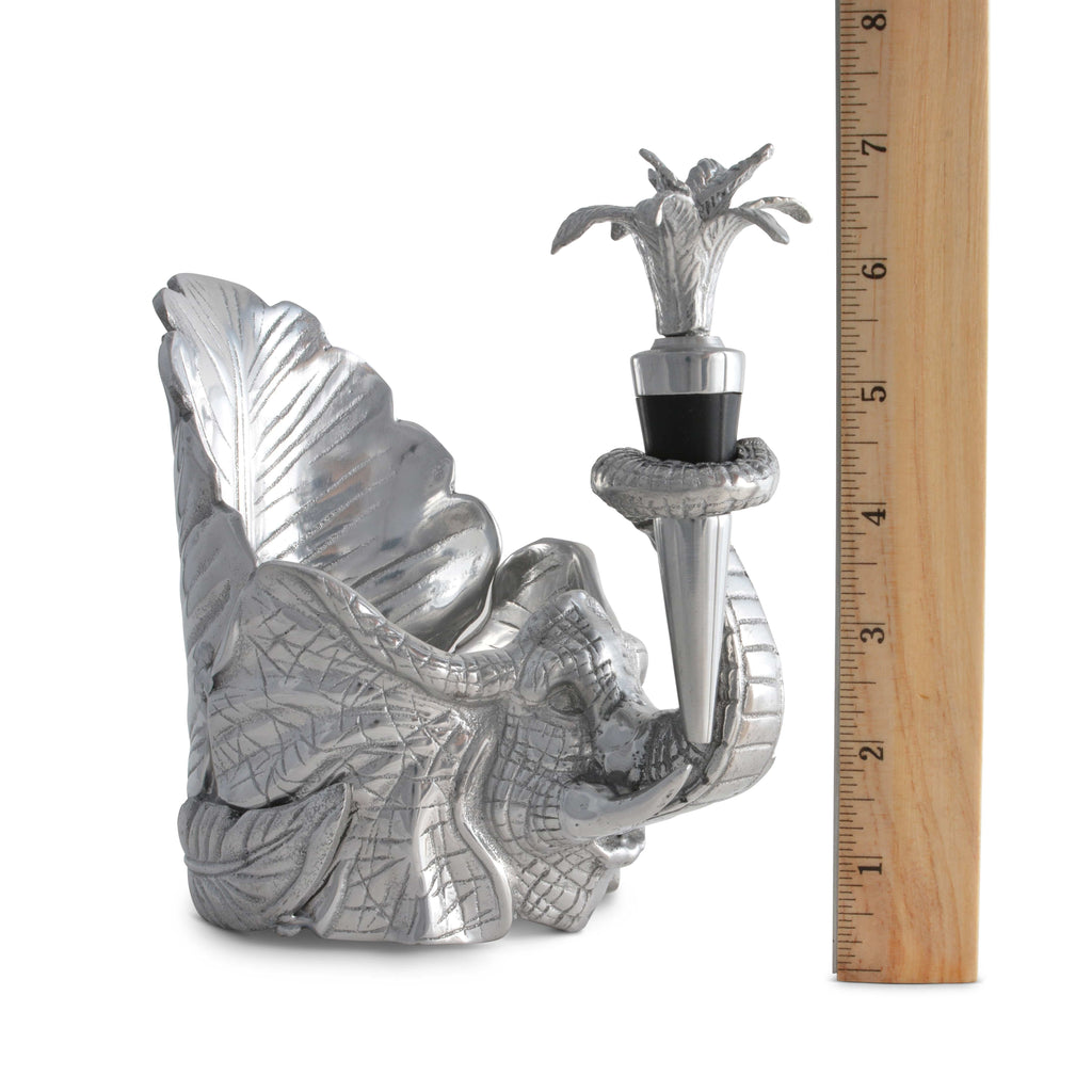 Elephant Wine Coaster and Stopper Set