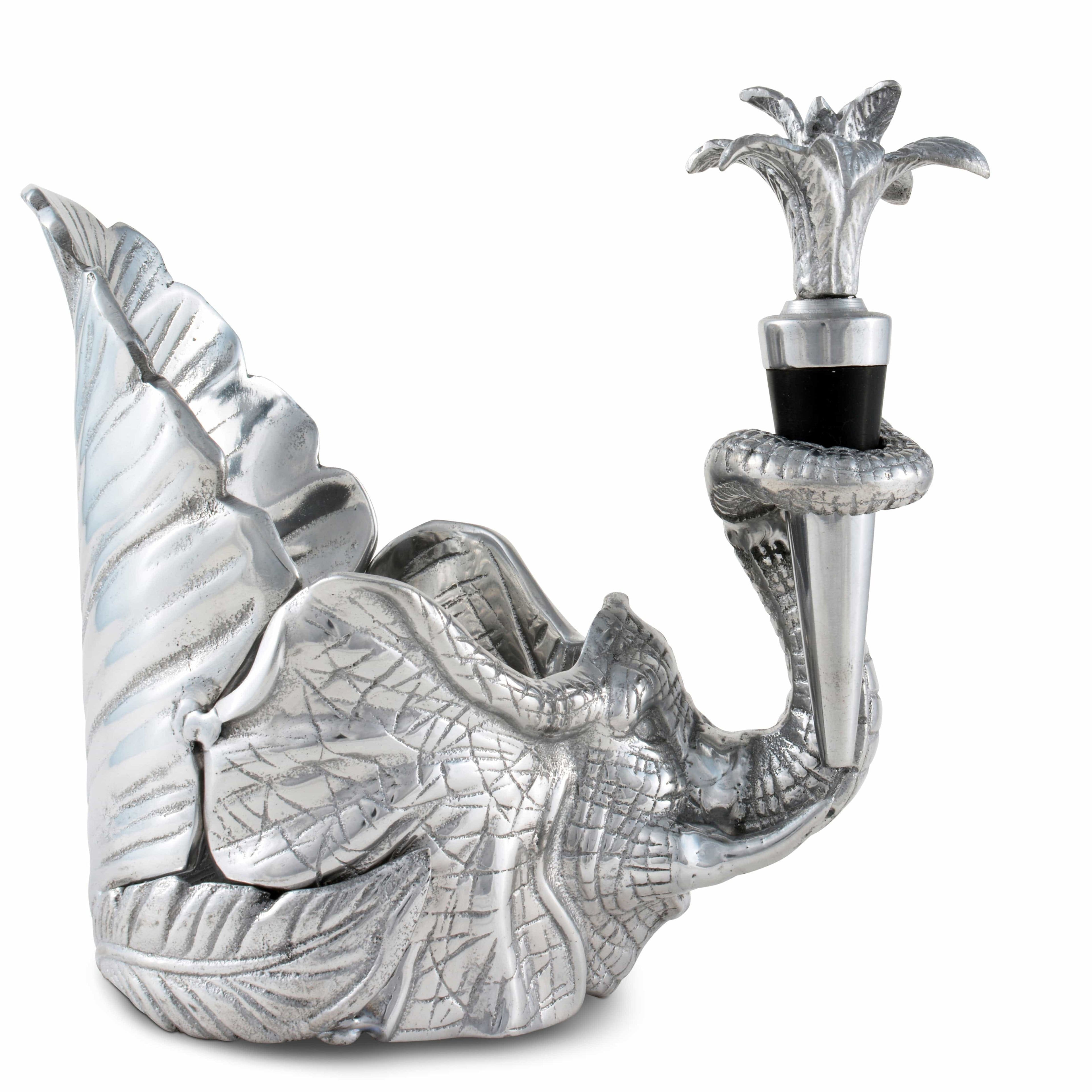 Elephant Wine Coaster and Stopper Set