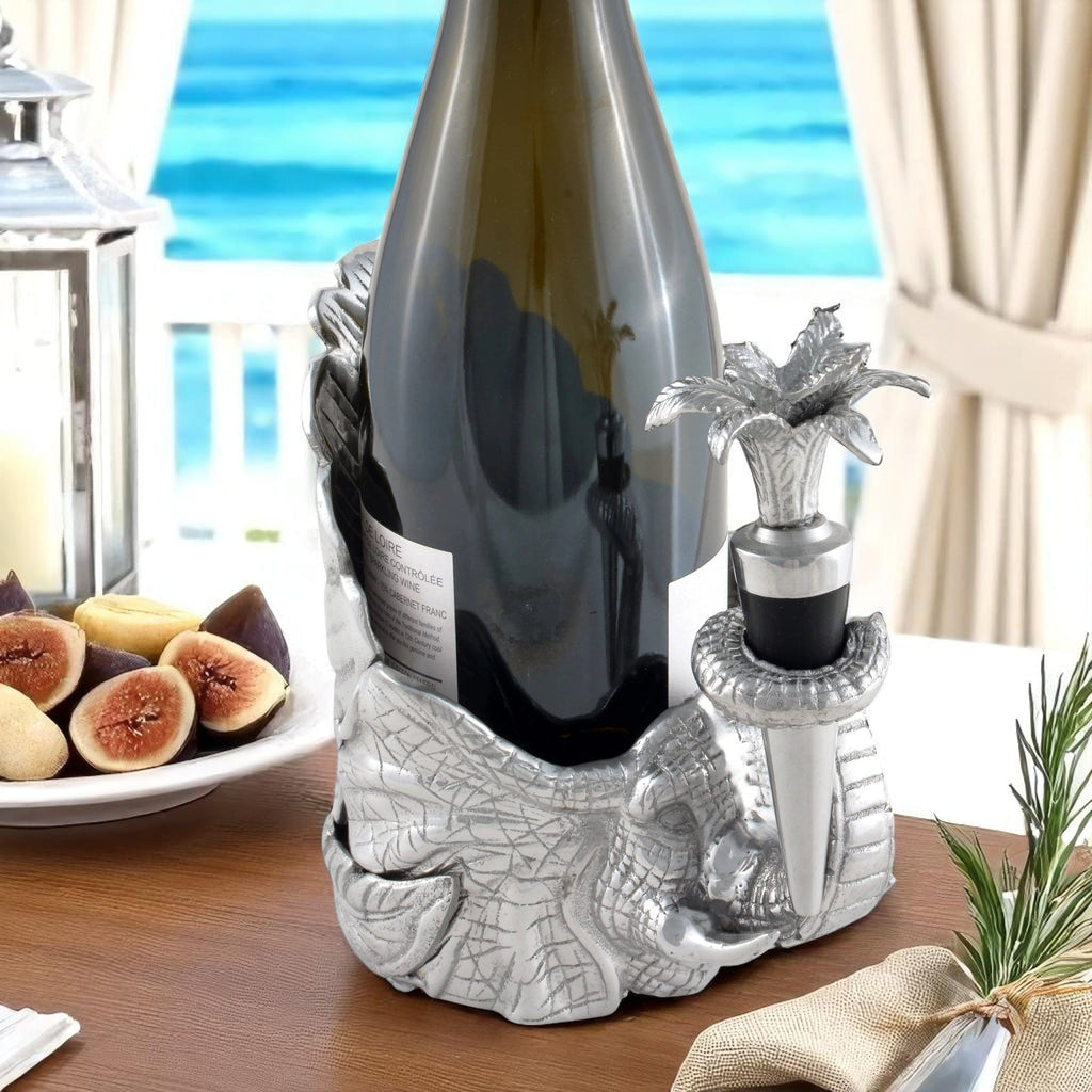Elephant Wine Coaster and Stopper Set