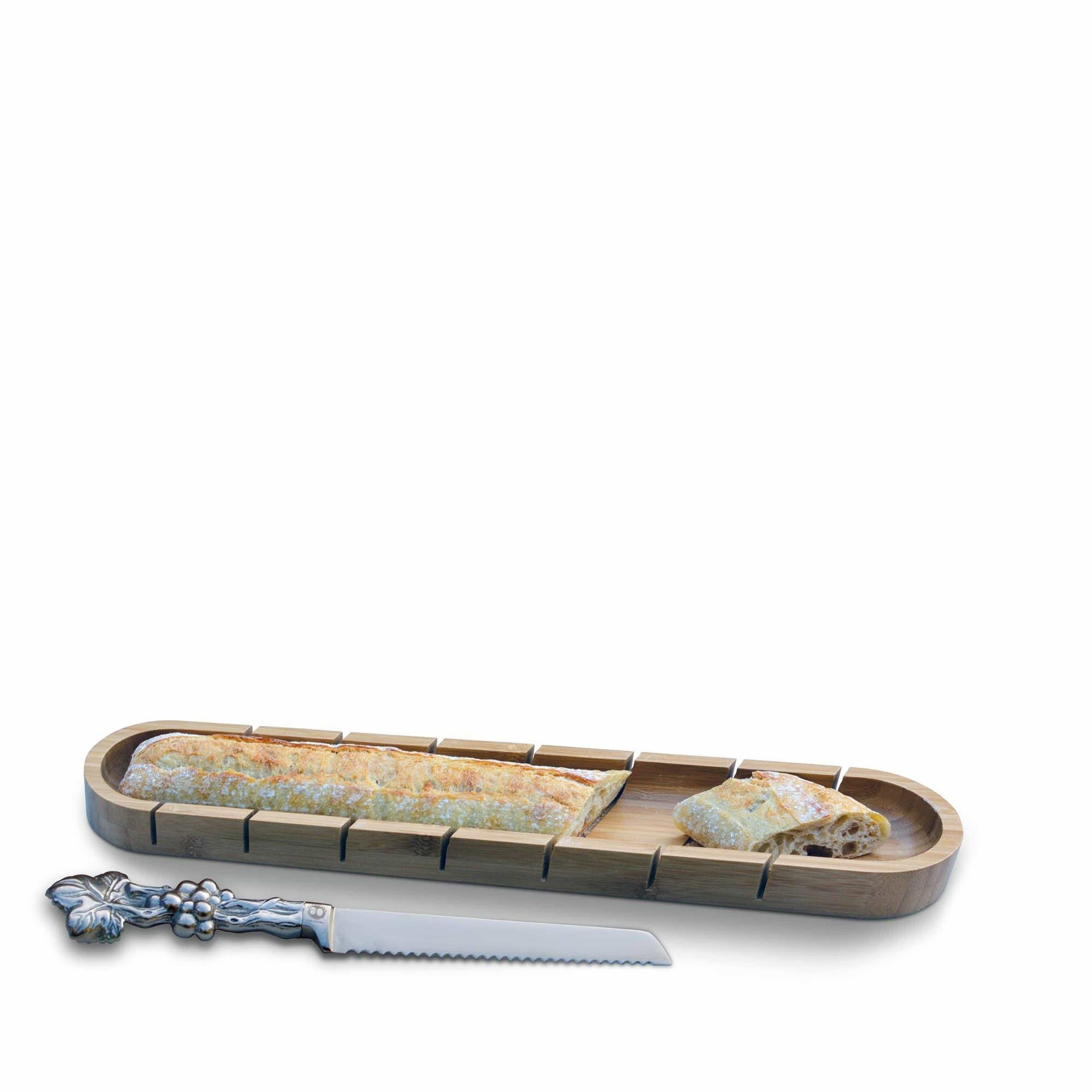 Baguette Board with Grape Bread Knife
