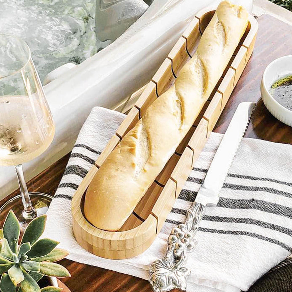 Baguette Board with Grape Bread Knife