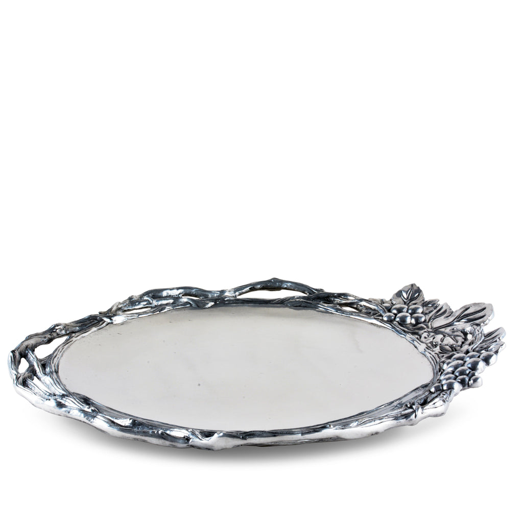 Grape Open Vine Round Tray Large