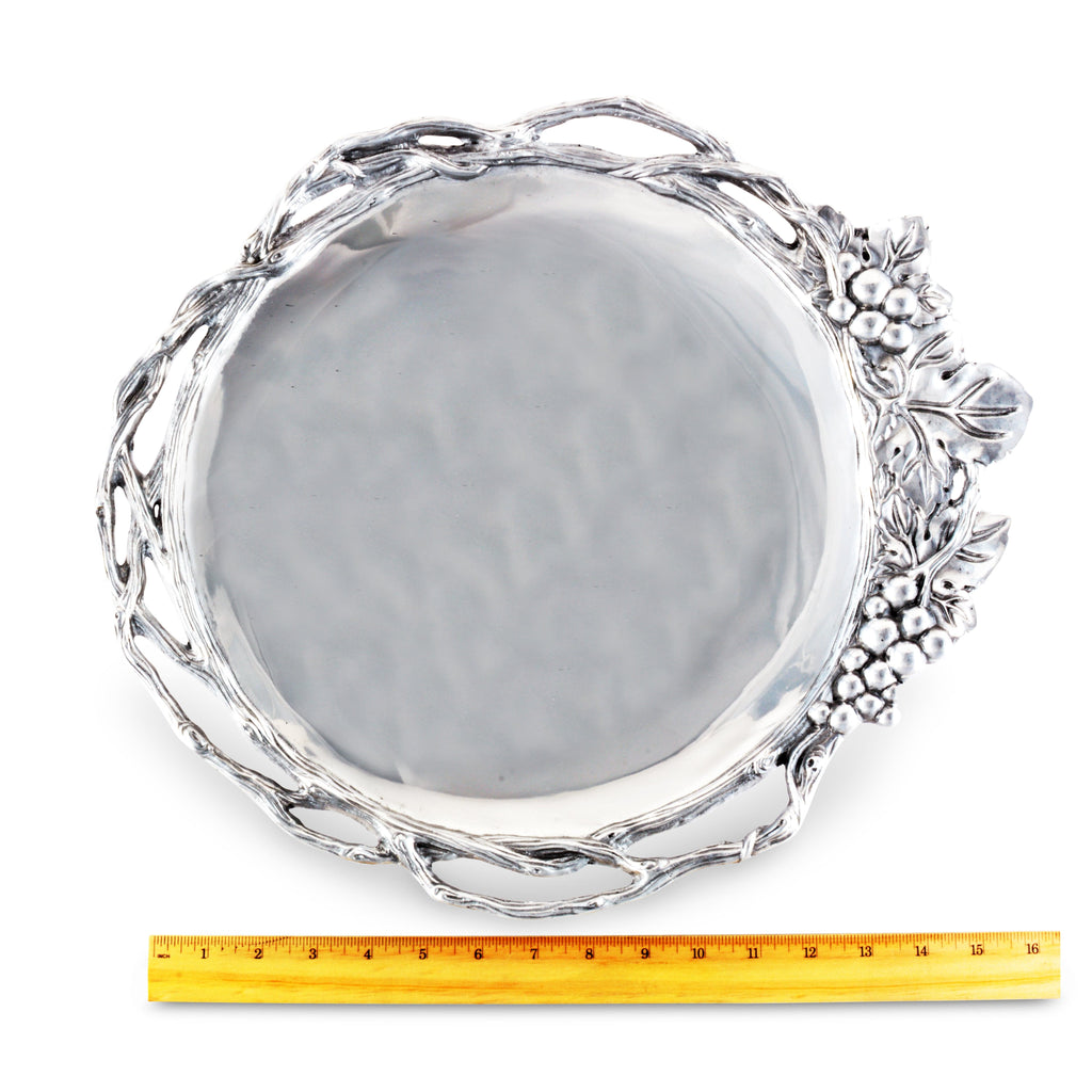 Grape Open Vine Round Tray Large