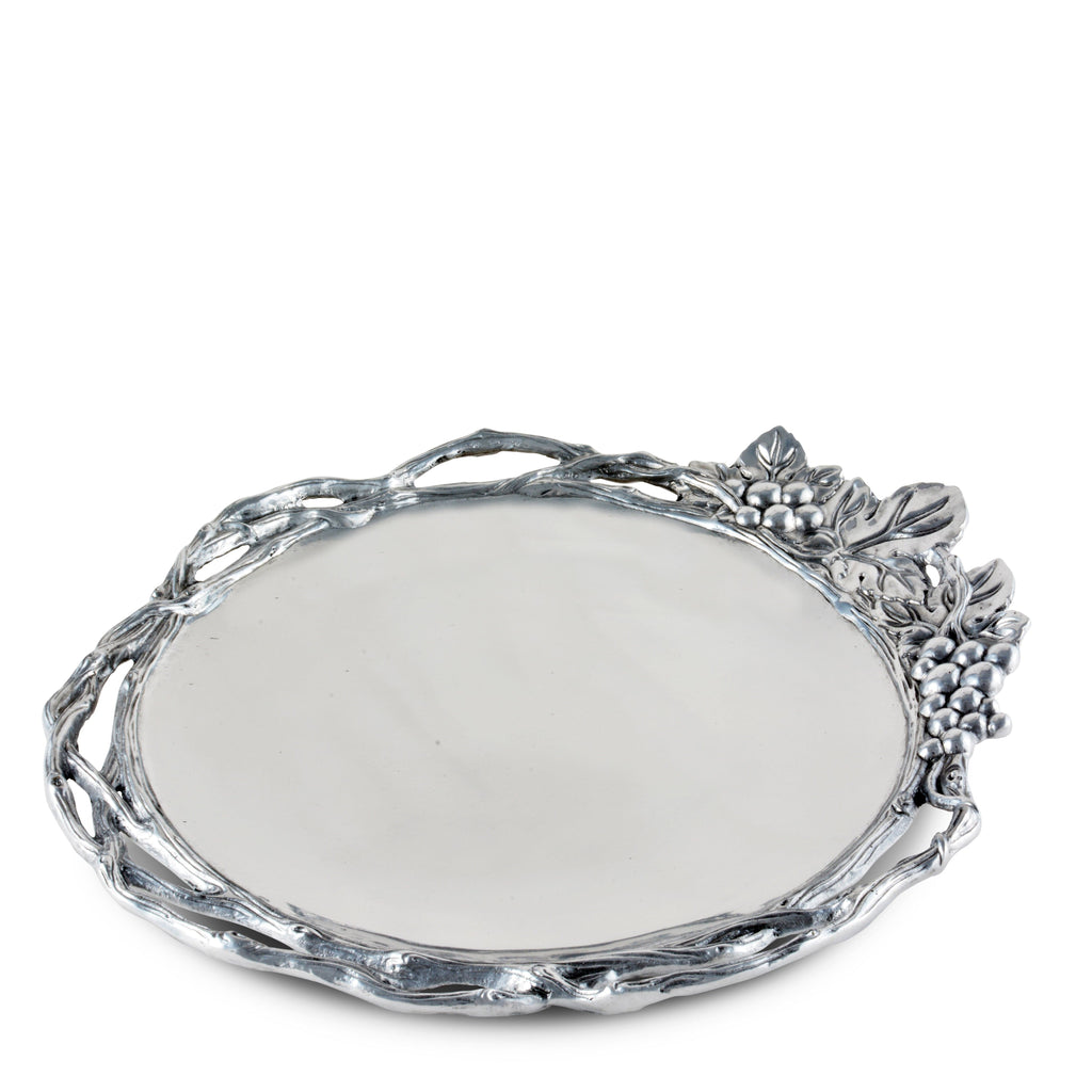 Grape Open Vine Round Tray Large