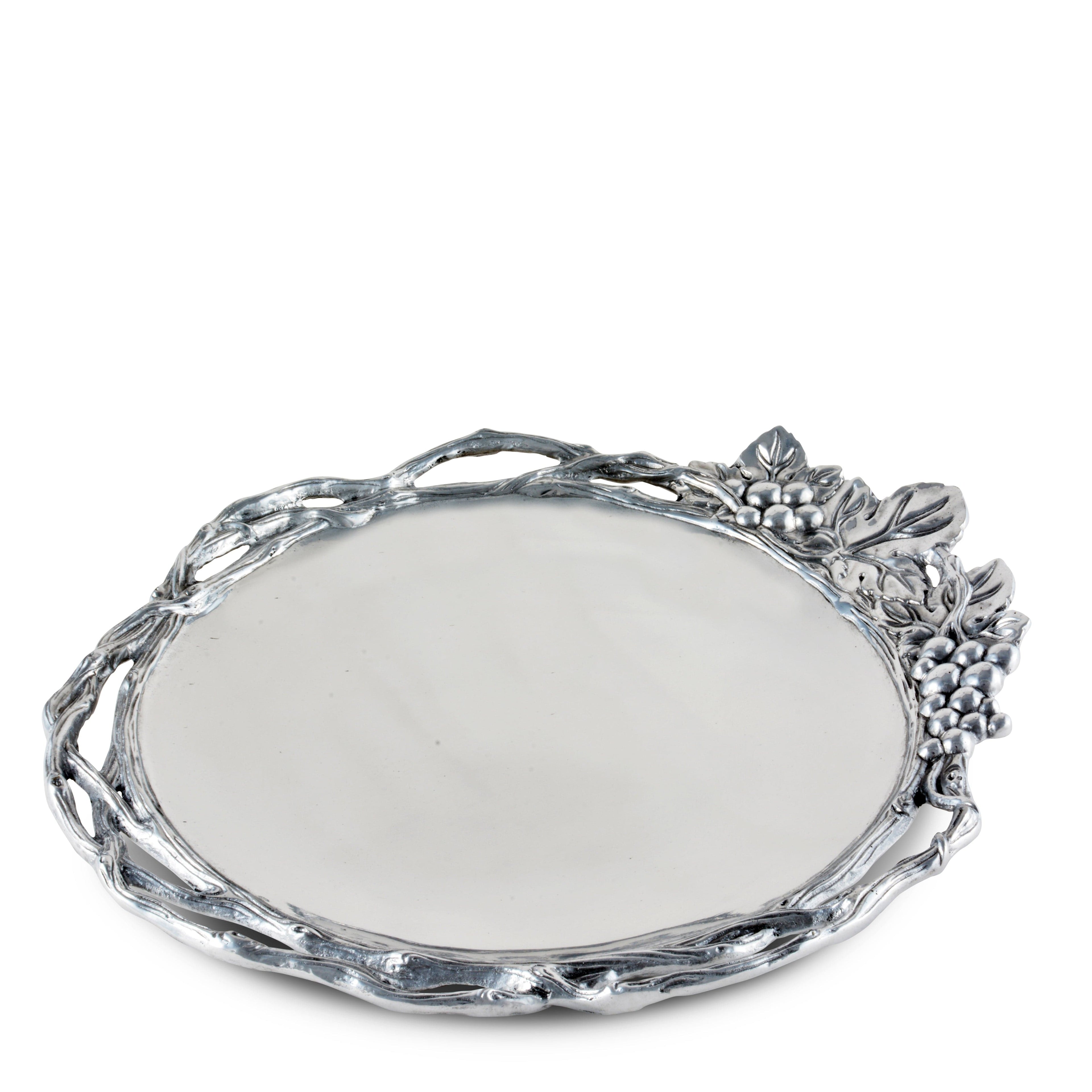 Grape Open Vine Round Tray Large