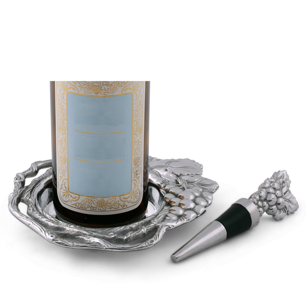Grape Wine Coaster and Stopper Set