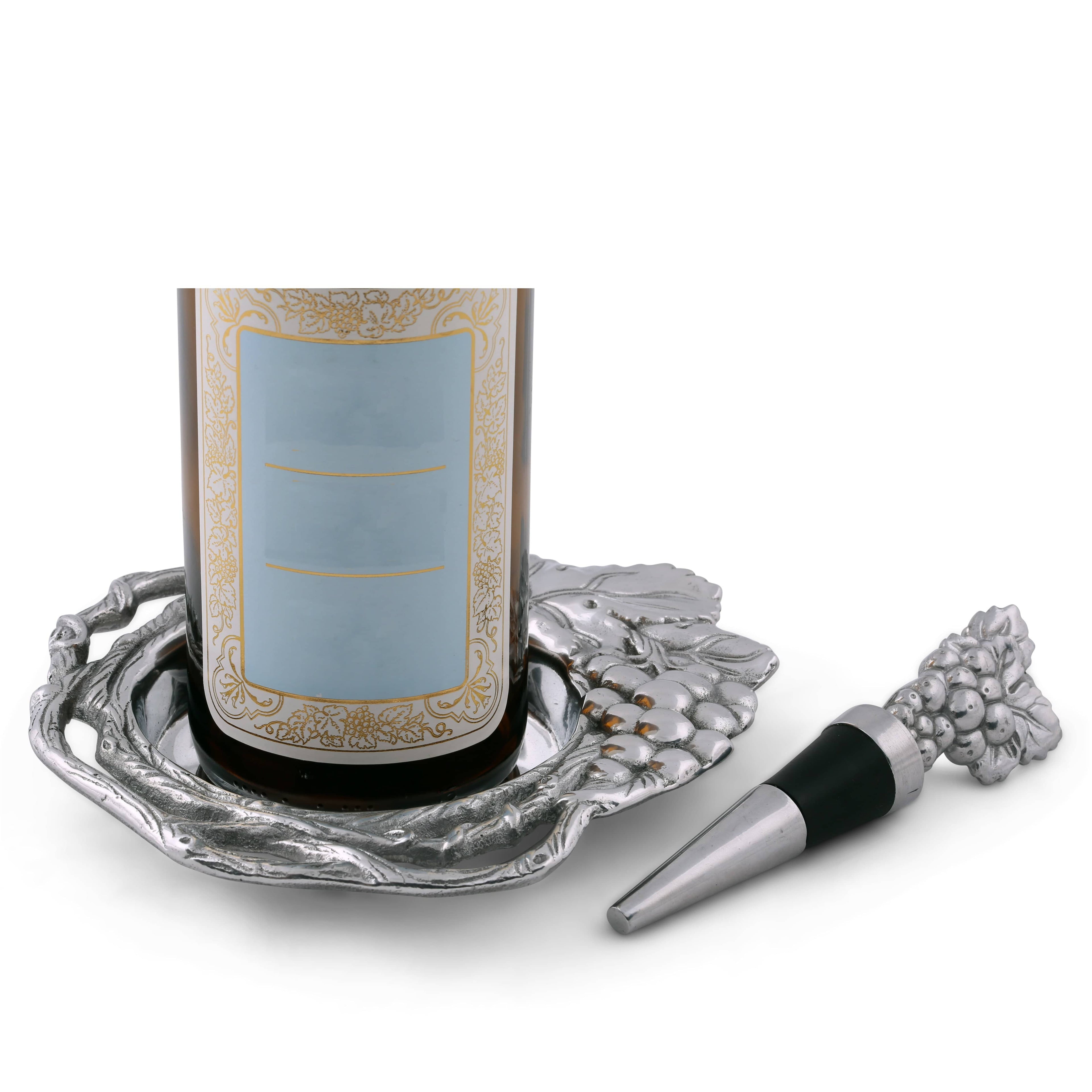 Grape Wine Coaster and Stopper Set