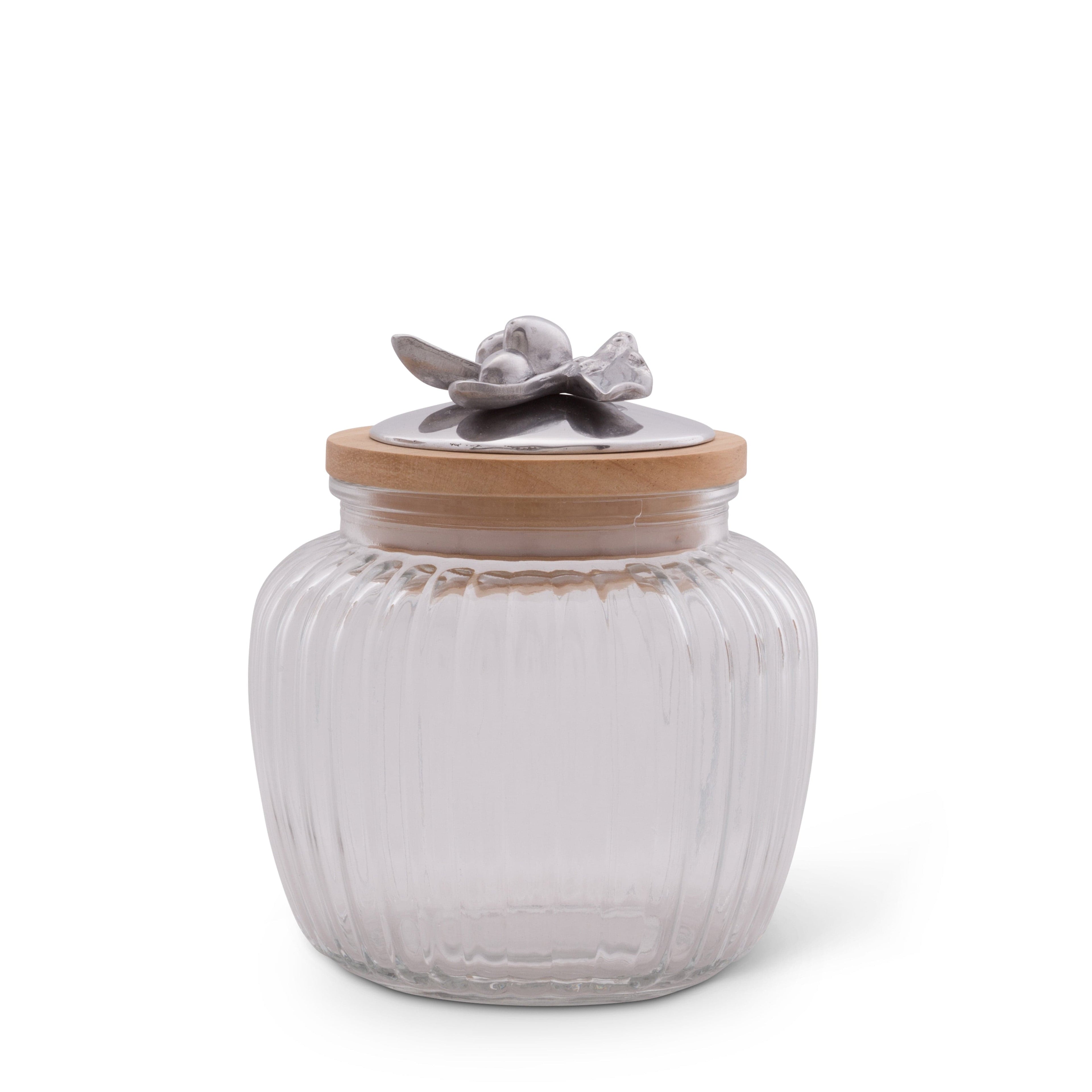 Olive Knob Glass Canisters