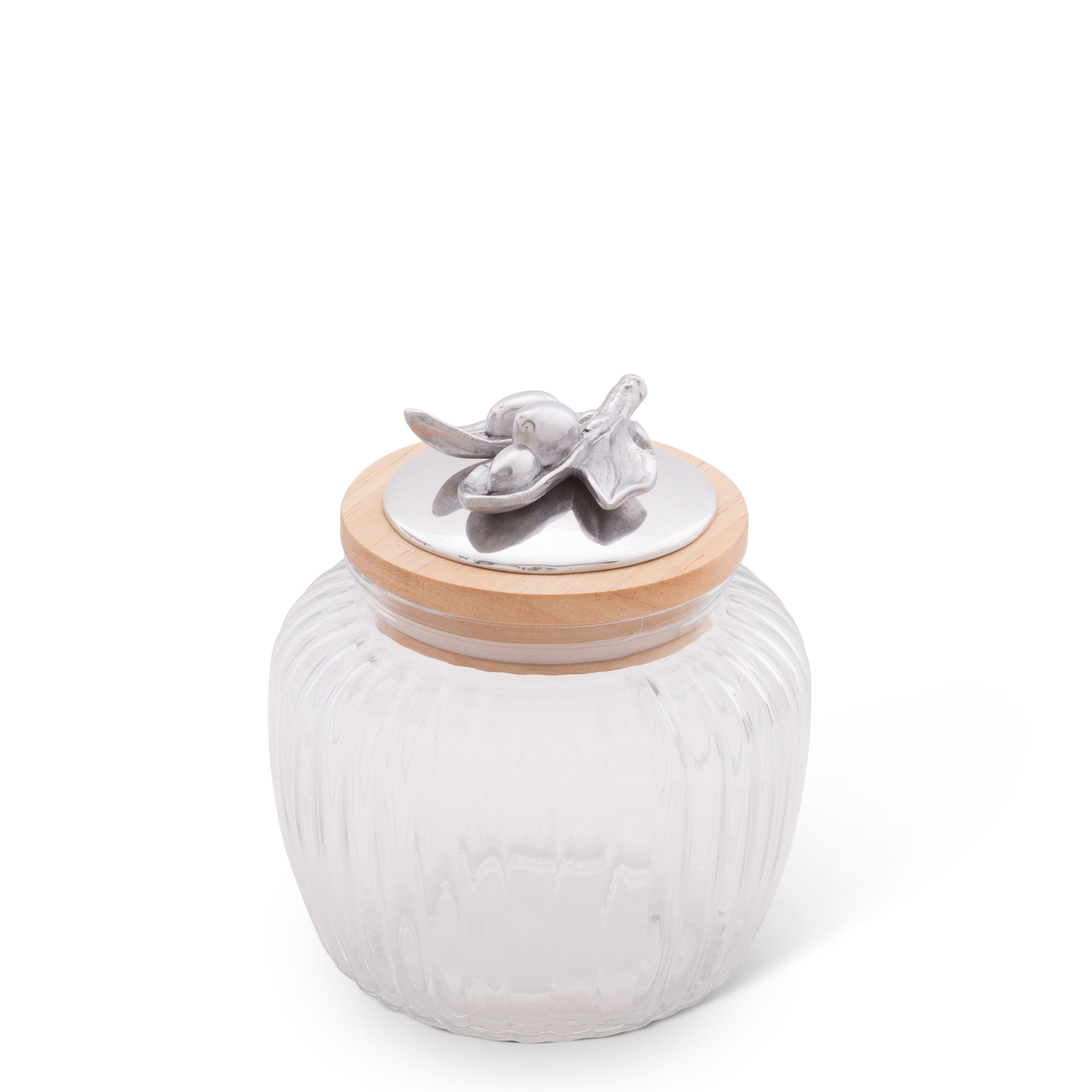 Olive Knob Glass Canisters