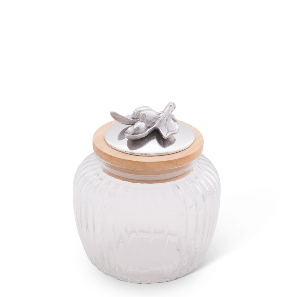 Olive Knob Glass Canisters