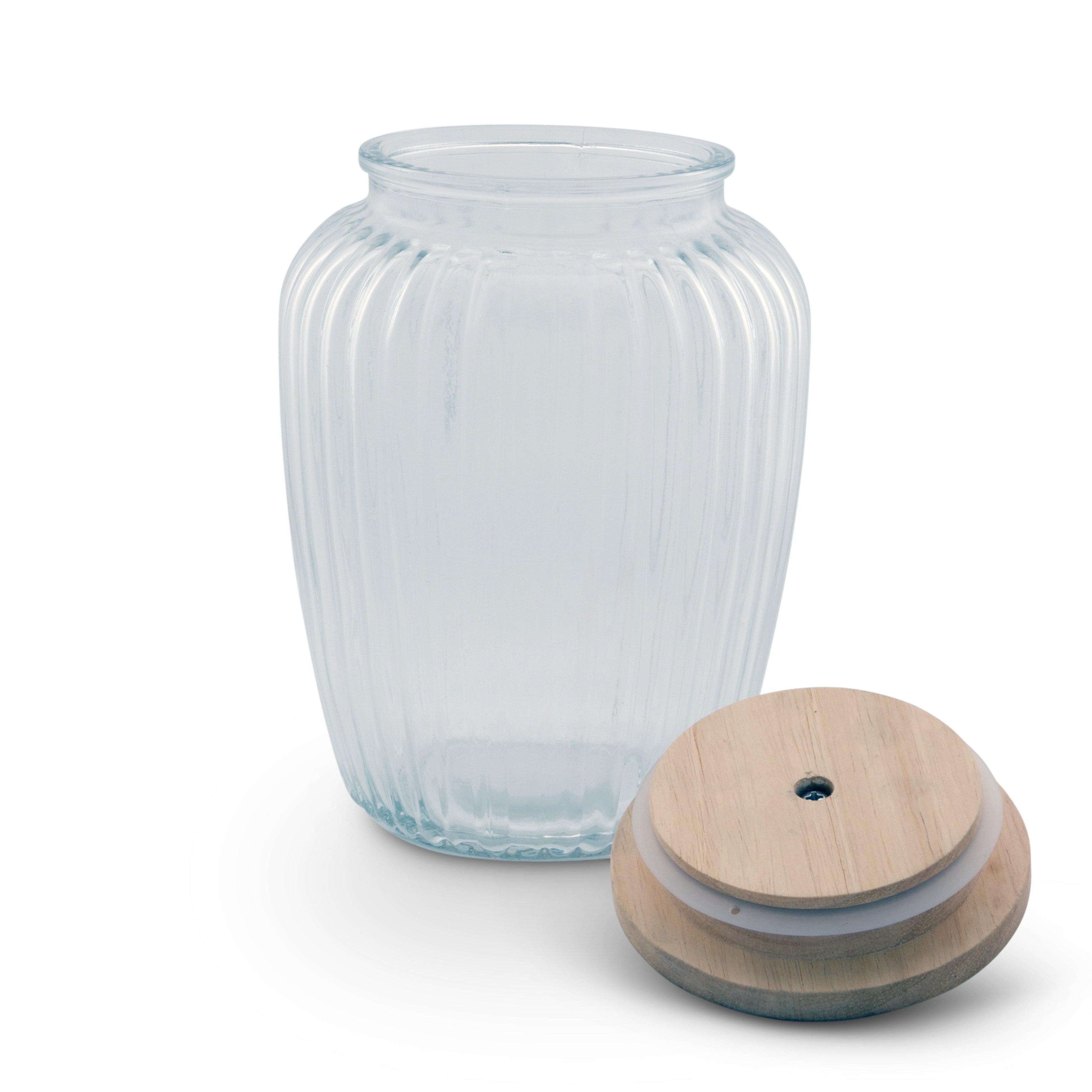 Olive Knob Glass Canisters