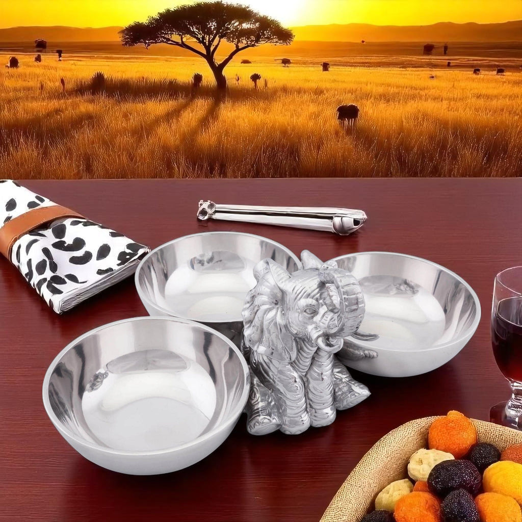 Elephant Three-Bowl Server