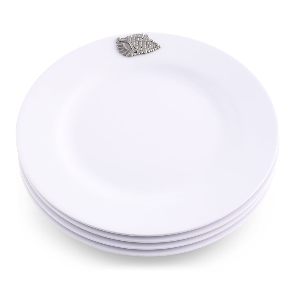Sea Shell Melamine Lunch Plates - Set of 4