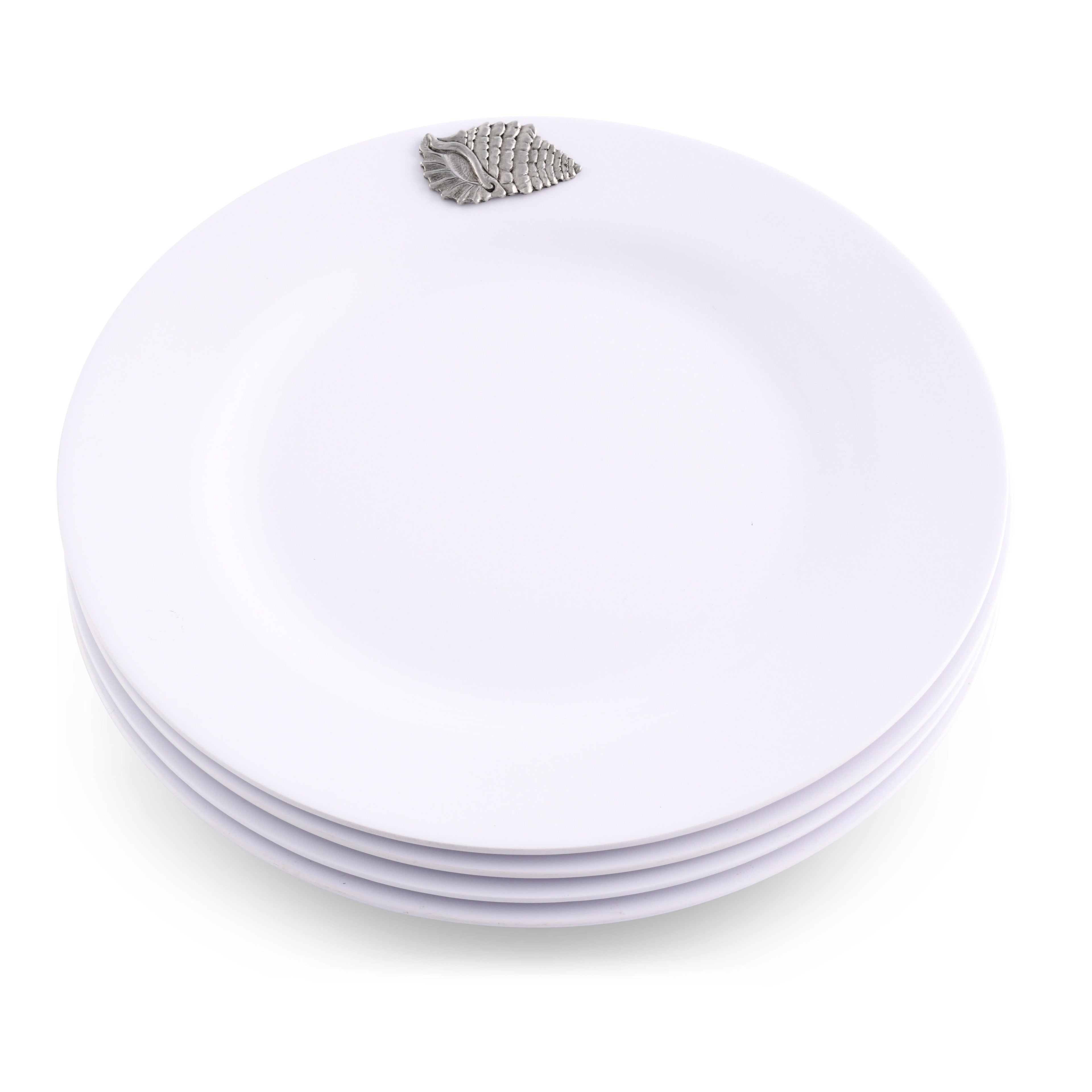 Sea Shell Melamine Lunch Plates - Set of 4