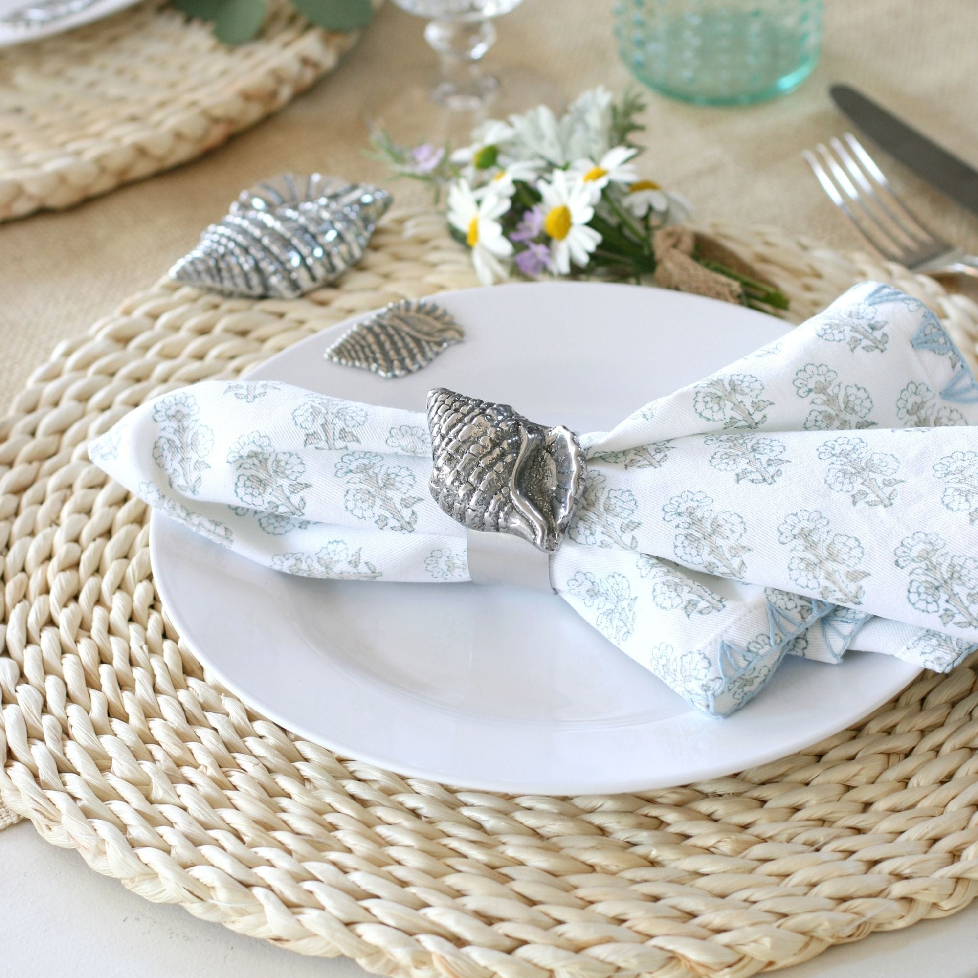 Sea Shell Melamine Lunch Plates - Set of 4