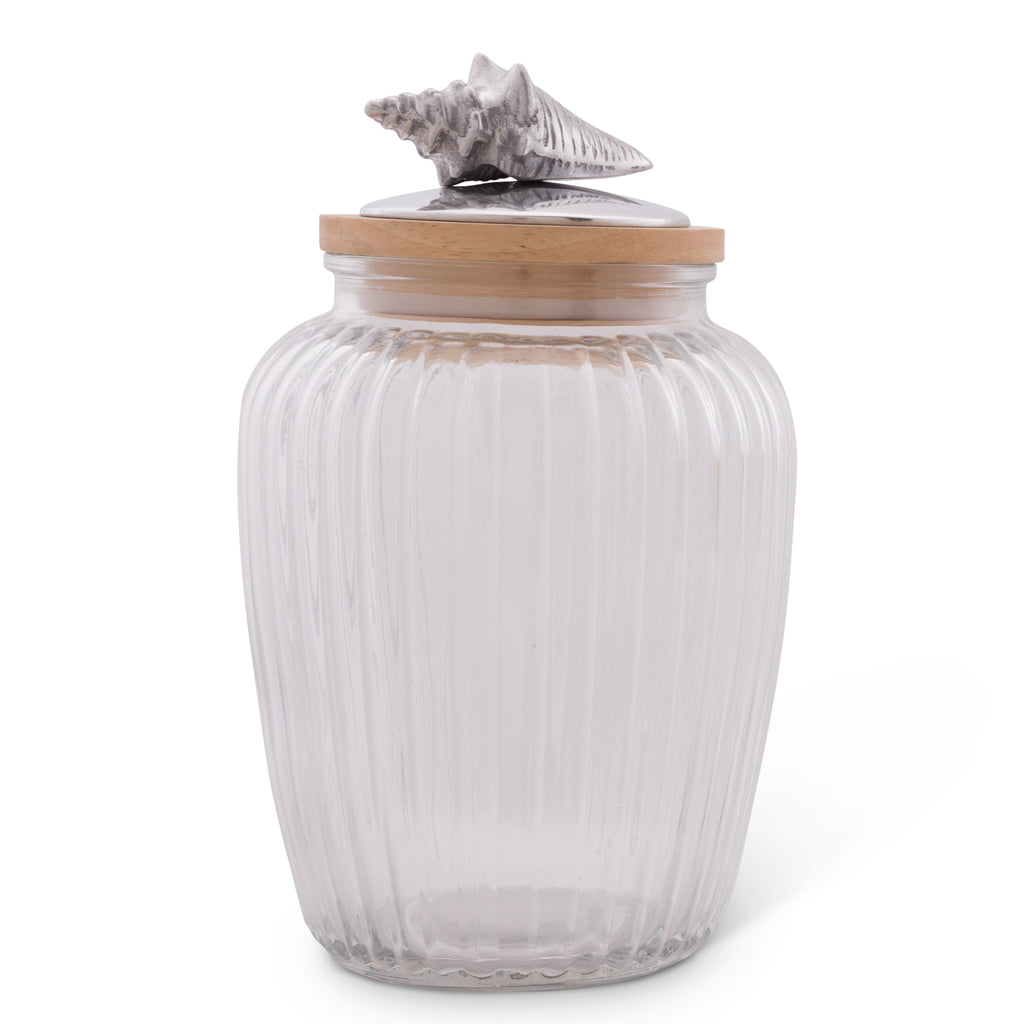 Shell Knob Glass Canisters