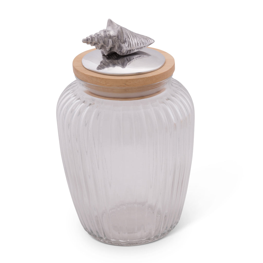 Shell Knob Glass Canisters