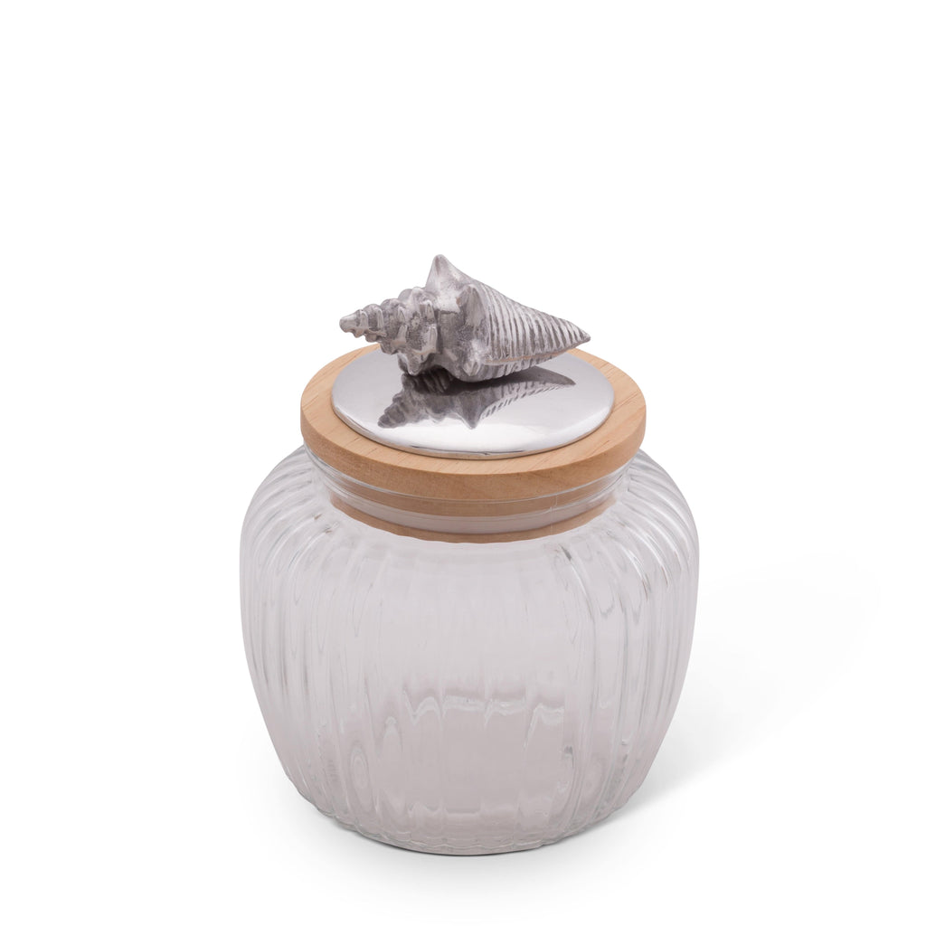 Shell Knob Glass Canisters
