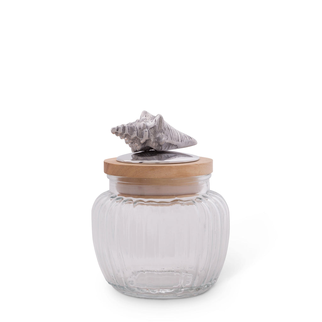 Shell Knob Glass Canisters
