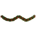 9'Bow and Pinecone Artificial Christmas Garland with 35 Clear LED Lights