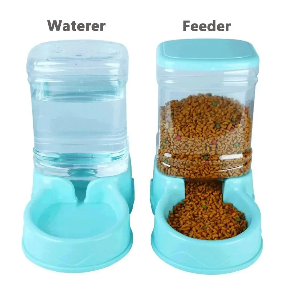 Automatic Pet Feeder & Water Fountain 3.8L (128 fl oz) PP Food Dispenser for Cats & Dogs - PhishStones Products