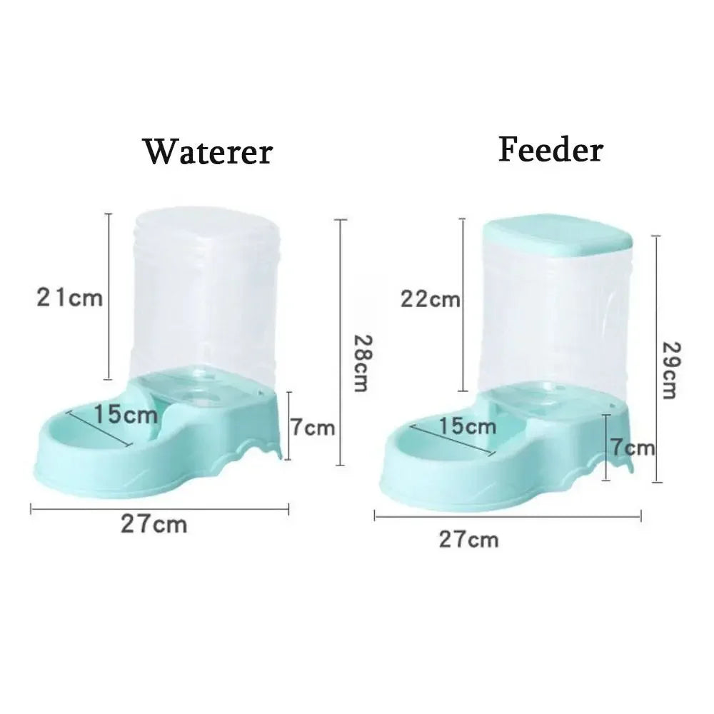 Automatic Pet Feeder & Water Fountain 3.8L (128 fl oz) PP Food Dispenser for Cats & Dogs - PhishStones Products