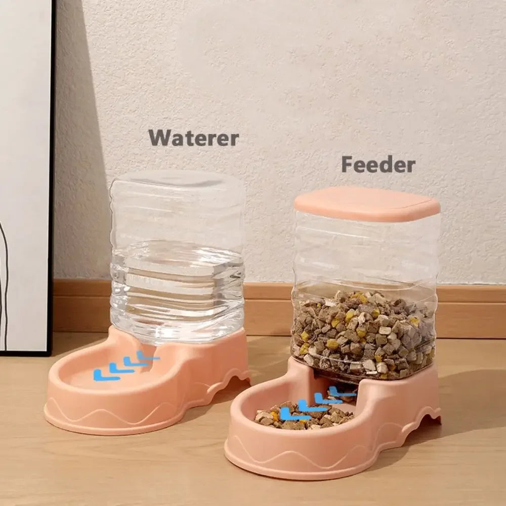 Automatic Pet Feeder & Water Fountain 3.8L (128 fl oz) PP Food Dispenser for Cats & Dogs - PhishStones Products